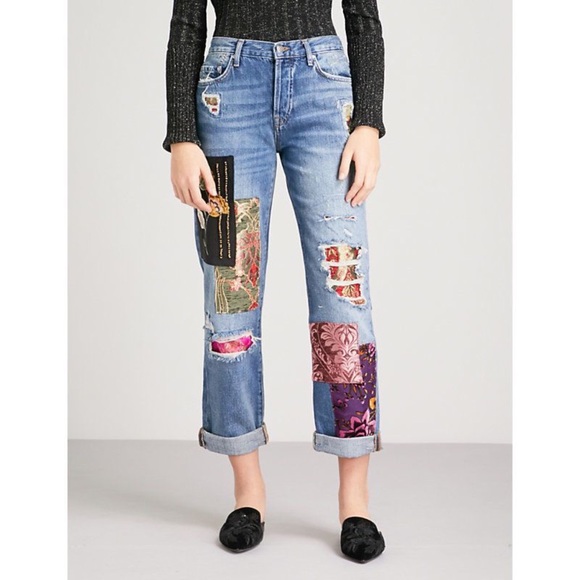 Free People Denim - Free people luxe patchwork boyfriend jeans size 24 Free People Denim - Free people luxe patchwork boyfriend jeans size 24